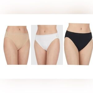 (4) ON GOSSAMER Cabana Cotton Hi Cut Brief Underwear